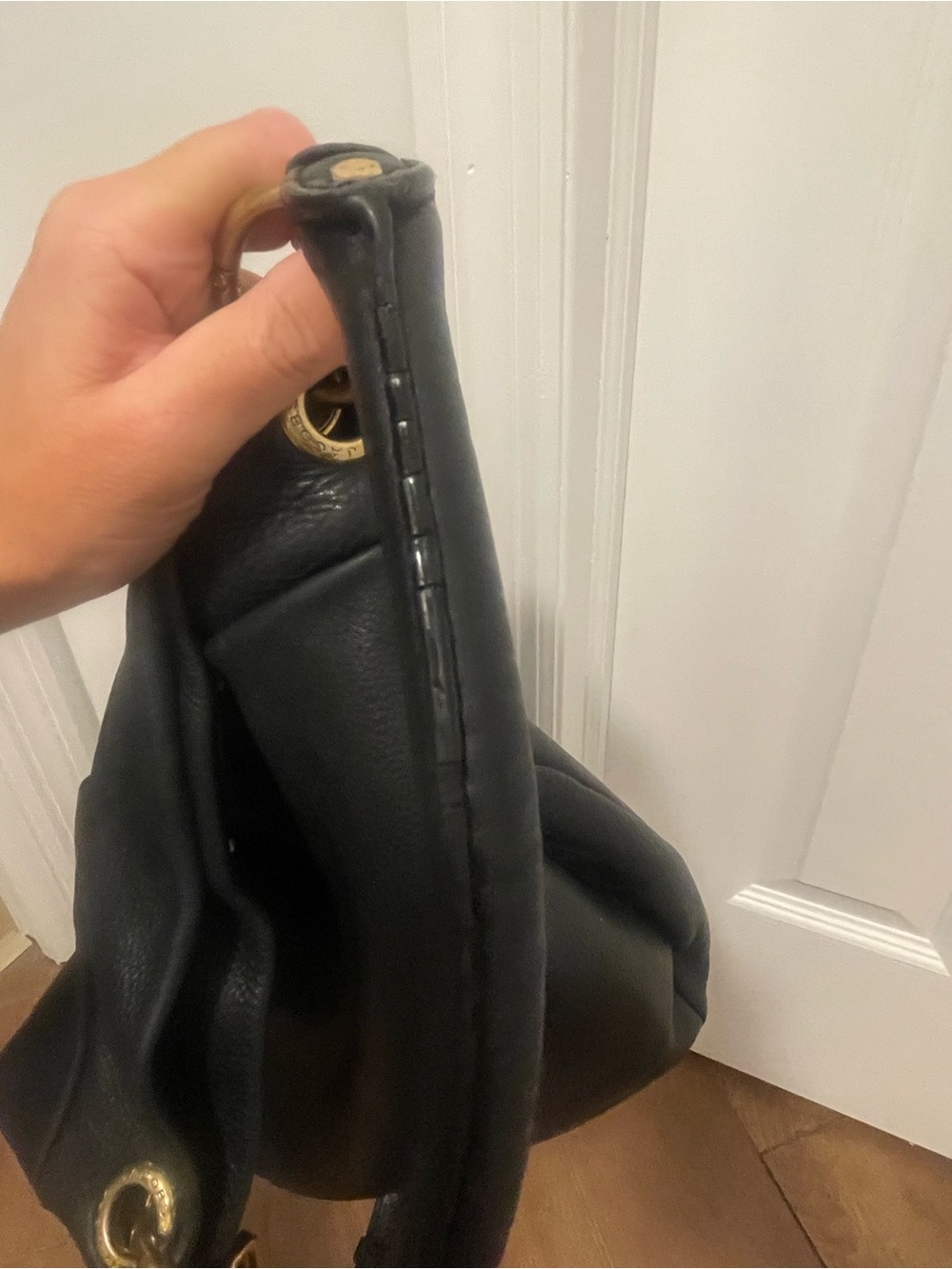 Marc by Marc Jacobs Black Pebbled Leather Hobo with Gold Hardware - Picture 13 of 16